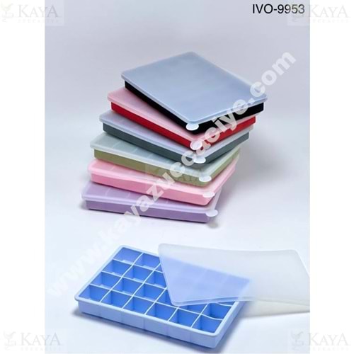 BZD IVORY SİLİKON BUZ KALIBI KAPAKLI KARE 24 SIRA 1*100