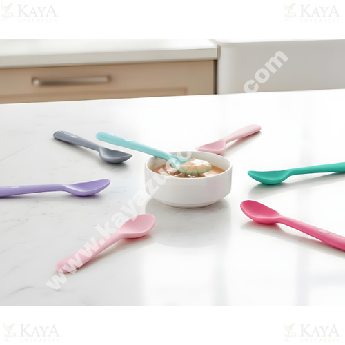 BZD IVORY SİLİKON MAMA KAŞIĞI SETİ İKİLİ 1*24