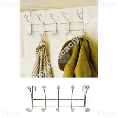 ENF METAL ASKI ŞEFFAF BONCUK 5 Lİ KAPI ARKASI ASKI 1*6