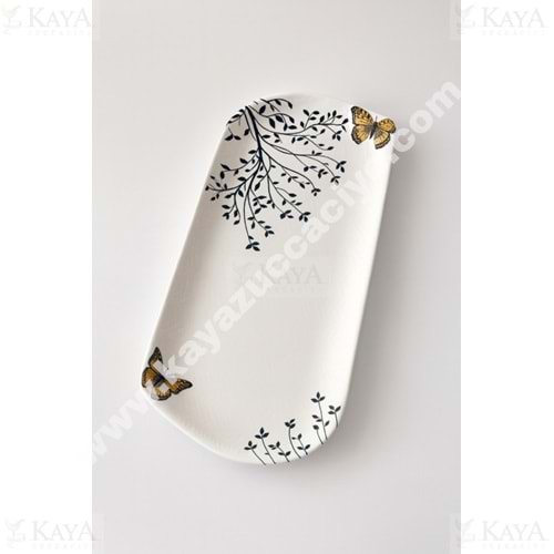 ALİNA HOME DALGALI ORTA OVAL KELEBEK KAYIK KAHVE KELEBEK 29 CM 1*12