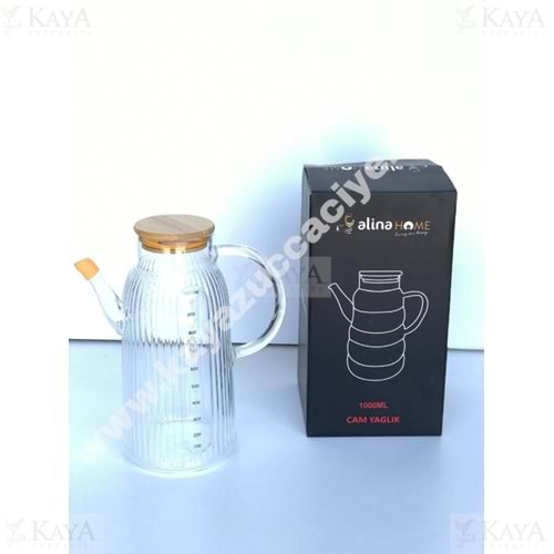 ALİNA CAM BOROSİLİKAT YAĞLIK BAMBU KPK 1 LT METARUS 1*24