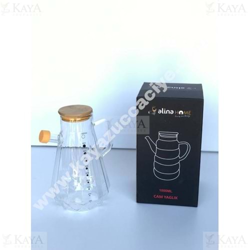 ALİNA CAM BOROSİLİKAT YAĞLIK BAMBU KPK 1 LT HAZEN 1*24