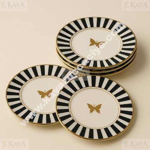 ÜLGER ÇİZGİLİ KELEBEK MODEL 6 LI PASTA TABAĞI 1*6