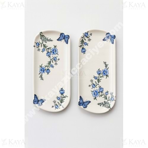 ALİNA HOME DALGALI KÜÇÜK OVAL KELEBEK KAYIK KOBALT 22 CM 1*12