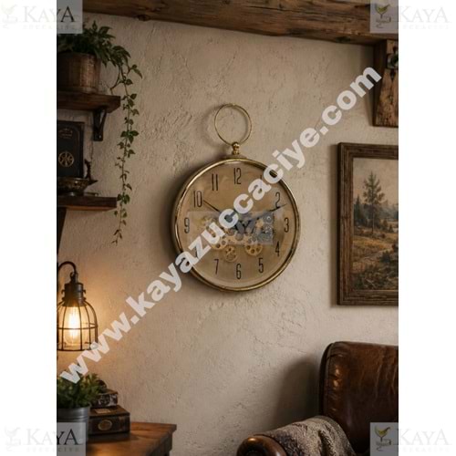KRD DUVAR SAATİ ÇARKLI MODEL GOLD 1*12