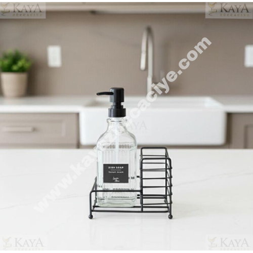 LUCA MİA CAM SIVI SABUNLUK SELİS SÜNGERLİKLİ STANDLI KREM 1*24