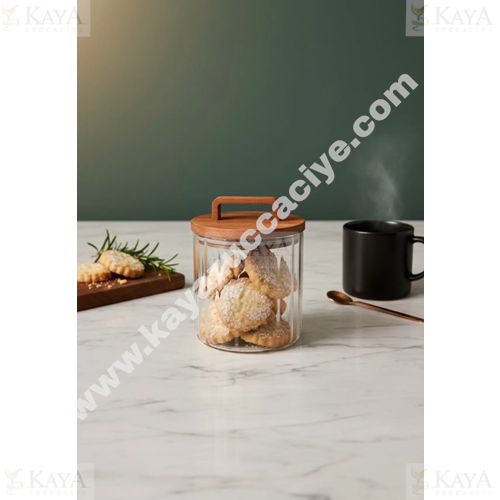LUCA MİA CAM KAVANOZ AVORA AKASYA KAPAKLI 600 ML 1*24