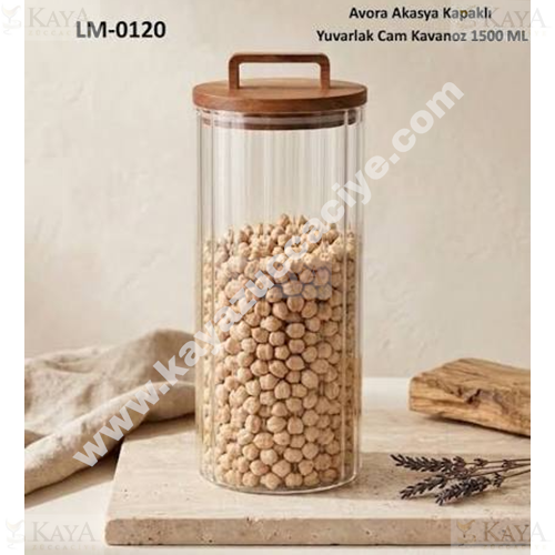 LUCA MİA CAM KAVANOZ AVORA AKASYA KAPAKLI 1500 ML 1*12