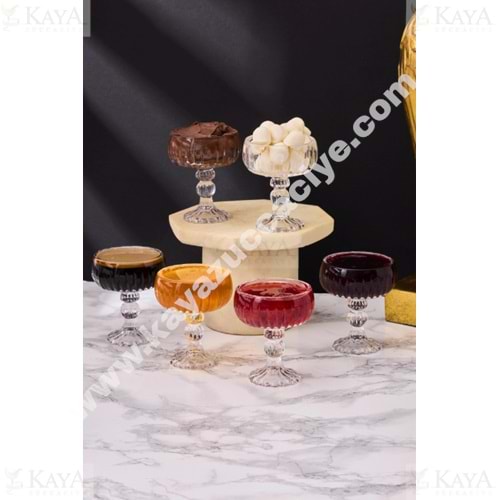 LVN CRYSTELLA CAM AYAKLI 6 LI SUNUMLUK 6,5x8 CM 1*24