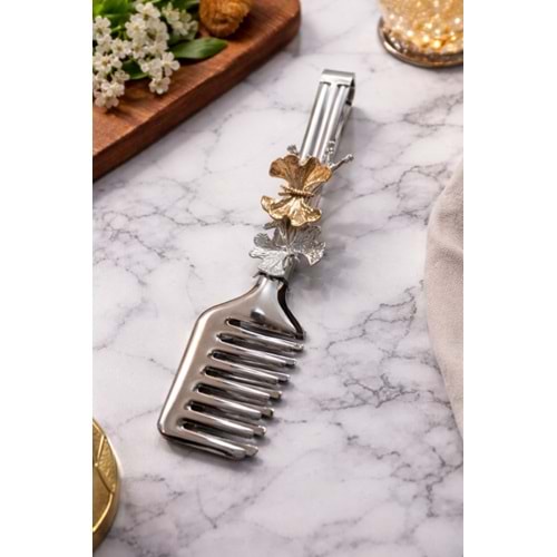 BZD IVORY SUNUM MAŞASI GÜMÜŞ KELEBEK FİGÜRLÜ 1*60