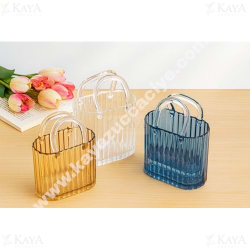 MLN CAM ÇİZGİLİ BÜYÜK ÇANTA VAZO 1*8