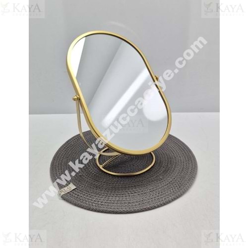 MLN AYNA KÜÇÜK BOY AYAKLI OVAL SİYAH VE GOLD 1*24