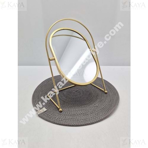 MLN AYNA KÜÇÜK BOY OVAL SİYAH VE GOLD 1*24