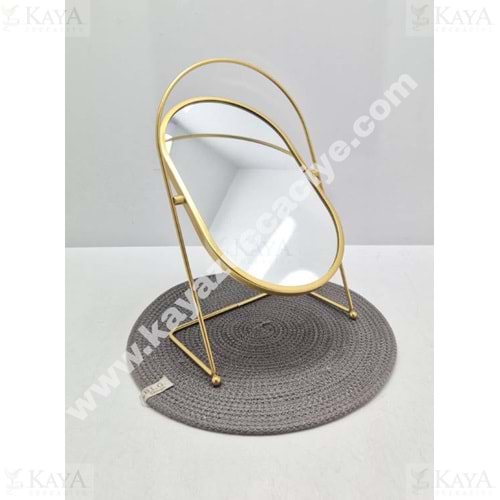 MLN AYNA KÜÇÜK BOY OVAL SİYAH VE GOLD 1*24