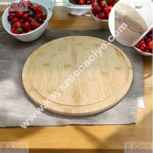 MLN BAMBU SUNUMLUK DÖNERLİ YUVARLAK 36x36 CM 1*12