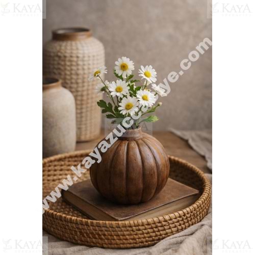 MLN SERAMİK PİNTEREST ÇİZGİLİ TOP VAZO 10 CM 1*24