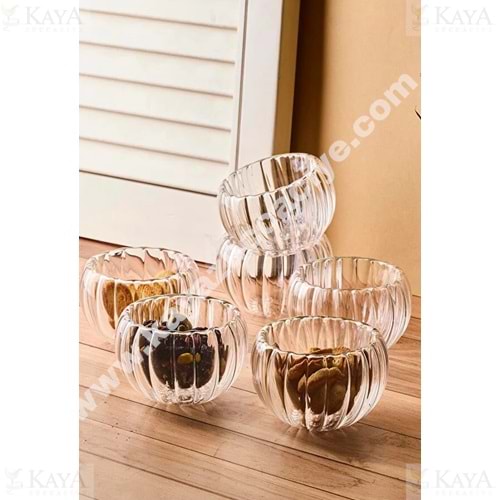 EGE MİLAY CAM LOKUMLUK CİDARLI ÇİZGİLİ 6 LI 1*30