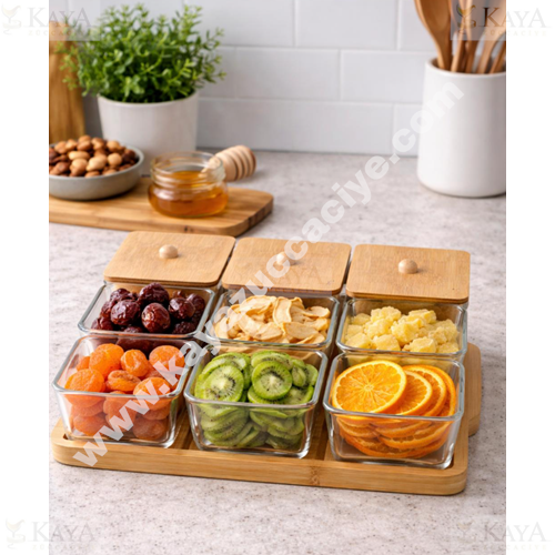 ALP CAM KAHVALTILIK BAMBU KAPAK TUTMALI 6 LI 1*12
