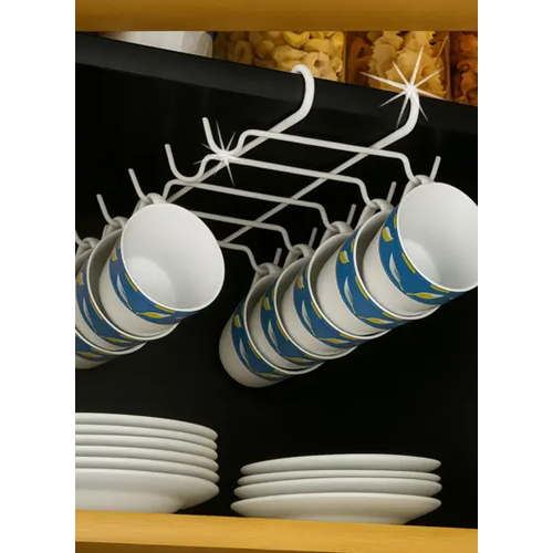 NİL METAL ASKILIK DOLAP İÇİ FİNCAN ASKILIĞI 10 KANCALI BEYAZ 1*24
