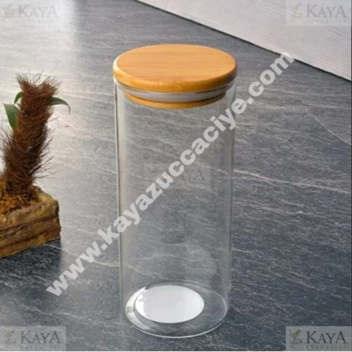 PBT HOME CAM KAVANOZ BAMBU KAPAK 26 CM 1*12