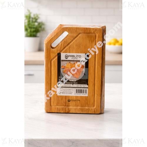 PBT BAMBU KESİM PANOSU TUTMALI 2 Lİ 28x18 -30x20 CM 1*24