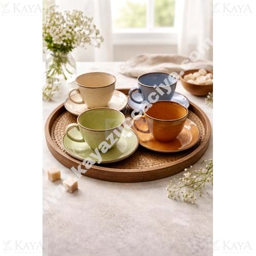 PASHA PORSELEN ÇAY TAKIMI SAND 4 LÜ 1*8