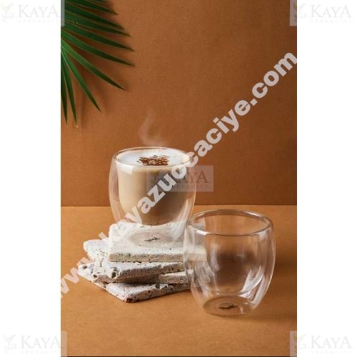 PAŞABAHÇE CAM KUPA KULPSUZ CİDARLI 2 Lİ 80 CC BOROSİLİKAT 1*12