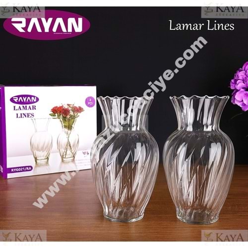 RAYAN CAM VAZO LAMAR LİMES VAZO ADET 1*2*6