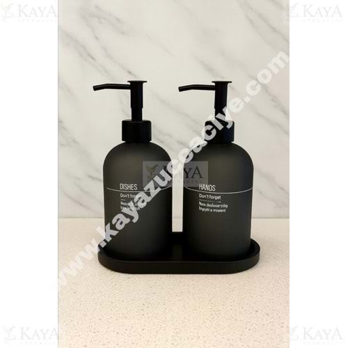 BZD IVORY CAM STANDLI 2 Lİ SIVI SABUNLUK SETİ 500 ML 1*24
