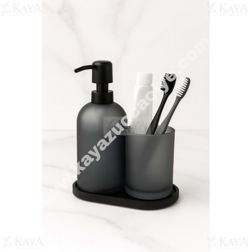 BZD IVORY CAM STANDLI 2 Lİ SIVI SABUNLUK SETİ 500 ML 1*24