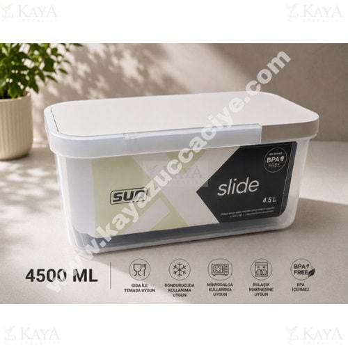 SUN SAKLAMA KABI SÜRGÜLÜ KAPAK 4500 ML 1*12