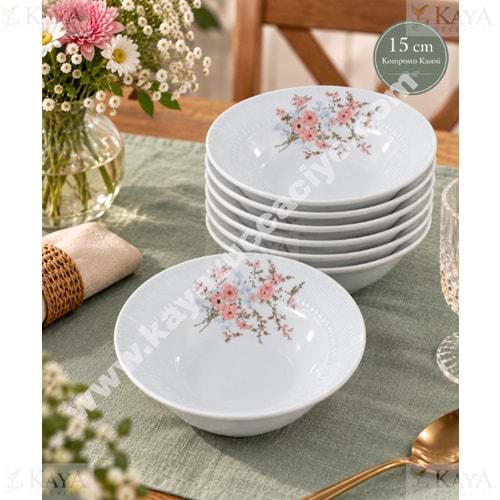 GÜRAL PORSELEN SEDEF 15 CM KOMPOSTO KASESİ 1*12