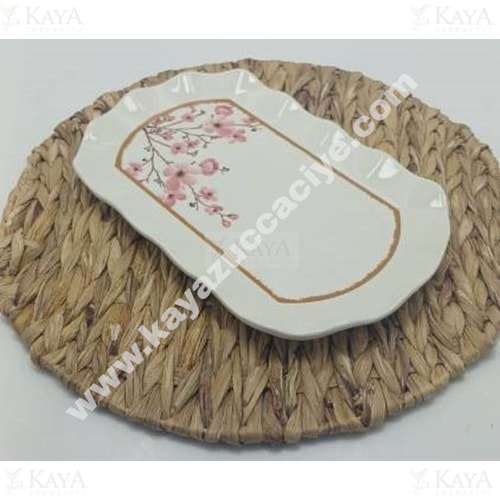 ALİNA HOME FIRFIR PEMBE SAKURA BÜYÜK OVAL SUNUM 31X18 CM 1*12