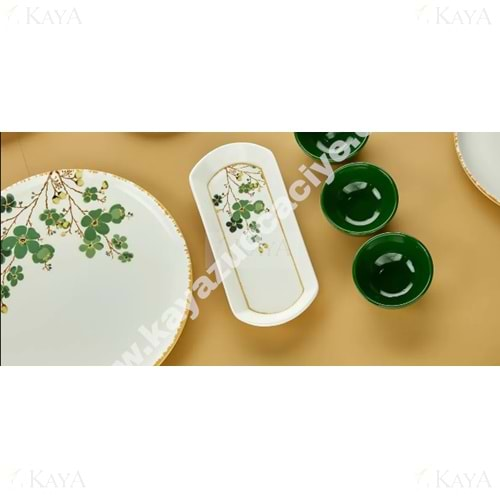 ALİNA HOME YEŞİL SAKURA OVAL KAYIK KÜÇÜK 20X9 CM 1*12