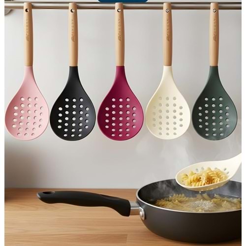 BZD IVORY BAMBU SAPLI SİLİKON KEVGİR 32 CM 1*24