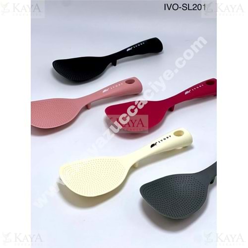BZD IVORY SİLİKON PİLAV KAŞIK M BOY İÇİ TIRTIKLI 1*24