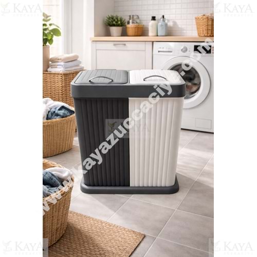 ALACA TWİNS ÇAMAŞIR SEPETİ KİRLİ 2 BÖLMELİ 80 LT 1*1