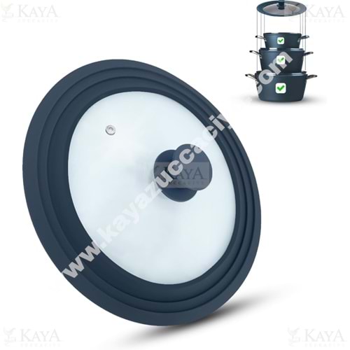 STR CAM TEMPERLİ TENCERE VE TAVA KAPAĞI 18-20-22 CM 1*12