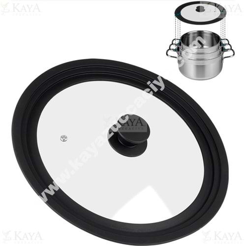 STR CAM TEMPERLİ TENCERE VE TAVA KAPAĞI 24-26-28 CM 1*8