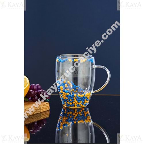 SVR CİDARLI BONCUKLU CAM BARDAK 350 ML 1*100