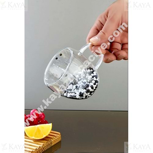 SVR CİDARLI BONCUKLU CAM BARDAK 250 ML 1*100