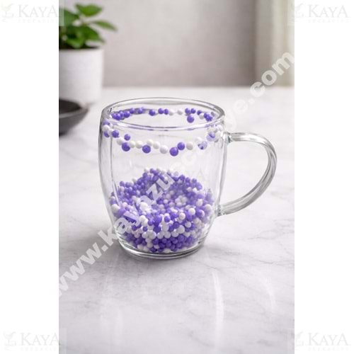 SVR CİDARLI BONCUKLU CAM BARDAK 350 ML 1*100