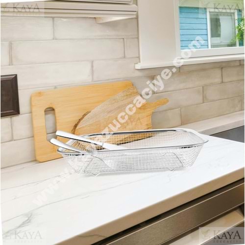 BZD IVORY SÜZGEÇ KARE KROM TEL SEPET 24x24 CM 1*72