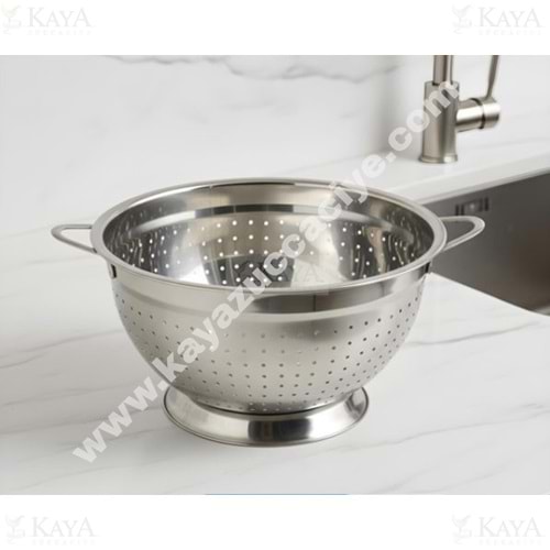 BZD IVORY SÜZGEÇ ÇELİK DERİN KULPLU AYAKLI 24 CM 1*60