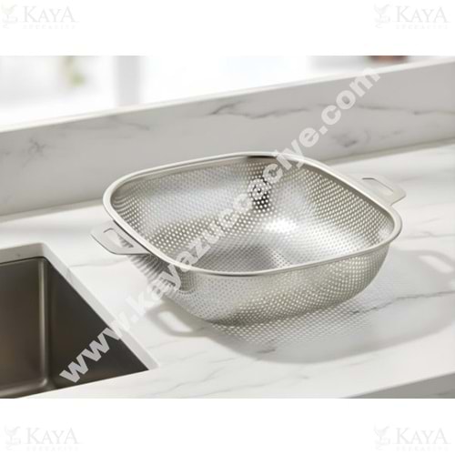 BZD IVORY SÜZGEÇ ÇELİK KARE SEPET SÜZGEÇ 24 CM 1*60