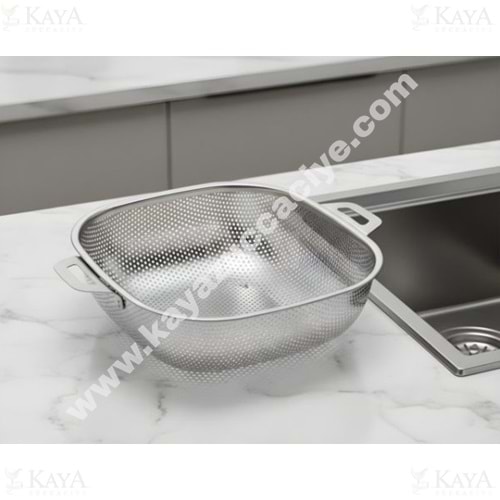 BZD IVORY SÜZGEÇ ÇELİK KARE SEPET SÜZGEÇ 26 CM 1*60