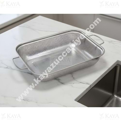 BZD IVORY SÜZGEÇ ÇELİK PASLANMAZ DİKDÖRTGEN KULPLU 35x27 CM 1*40