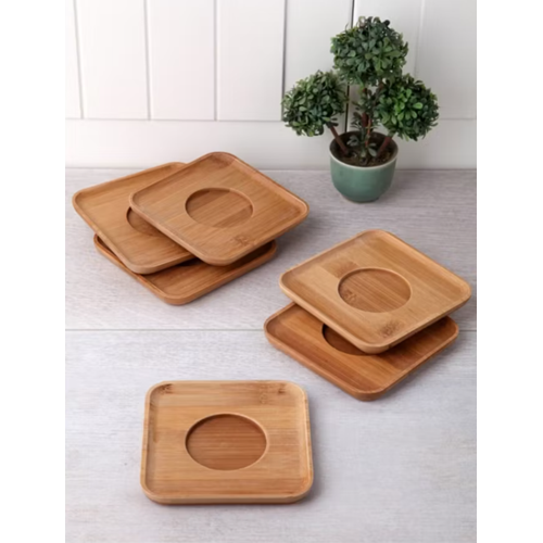BALSA BAMBU ÇAY TABAĞI KARE 6 LI 1*24