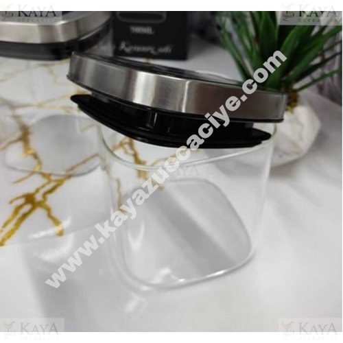 TUTKU BOROSİLİKAT CAM KAVANOZ 700 ML KARE 1*24