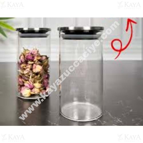 TUTKU BOROSİLİKAT CAM KAVANOZ 1350 ML YUVARLAK 1*12